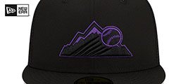 Rockies BATTING PRACTICE TRUCKER Black-Purple Fitted Hat by New Era - 3rd View