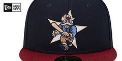 RoughRiders MILB MARVEL DEFENDERS SIDE-PATCH Navy-Burgundy Fitted Hat by New Era - 3rd View