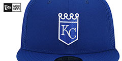 Royals BATTING PRACTICE TRUCKER Royal Fitted Hat by New Era - 3rd View