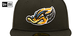 RubberDucks MILB ONFIELD HOME Black Fitted Hat by New Era - 3rd View