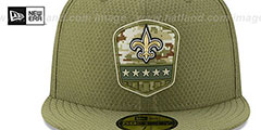 Saints 2019 SALUTE-TO-SERVICE Olive Fitted Hat by New Era - 3rd View