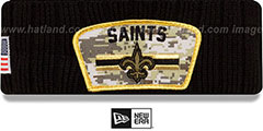 Saints 2021 SALUTE-TO-SERVICE Knit Beanie Hat by New Era - 3rd View