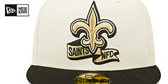 Saints 2022 NFL SIDELINE Cream-Black Fitted Hat by New Era - 3rd View