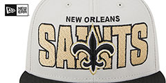 Saints 2023 NFL DRAFT SNAPBACK Stone-Black Hat by New Era - 3rd View