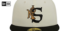 Saints NFL LIGATURE White-Black Fitted Hat by New Era - 3rd View