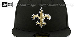 Saints NFL TEAM-BASIC Black Fitted Hat by New Era - 3rd View