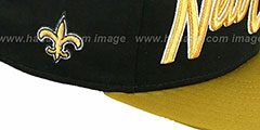 Saints SNAP-IT-BACK SNAPBACK Black-Gold Hat by New Era - 3rd View