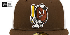 Sea Dogs THEME NIGHT Brown-White-Brown Fitted Hat by New Era - 3rd View