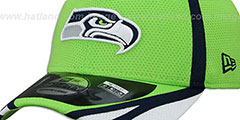 Seahawks 2014 NFL TRAINING FLEX Lime Hat by New Era - 3rd View