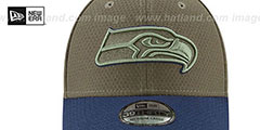 Seahawks 2017 SALUTE-TO-SERVICE FLEX Green-Navy Hat by New Era - 3rd View