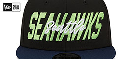 Seahawks 2022 NFL DRAFT SNAPBACK Black-Navy Hat by New Era - 3rd View