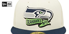 Seahawks 2022 NFL SIDELINE Cream-Navy Fitted Hat by New Era - 3rd View