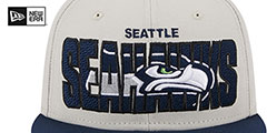 Seahawks 2023 NFL DRAFT SNAPBACK Stone-Navy Hat by New Era - 3rd View