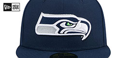 Seahawks 2024 NFL DRAFT Navy Fitted Hat by New Era - 3rd View