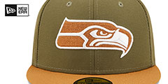 Seahawks 2T COLOR PACK Olive-Tan Fitted Hat by New Era - 3rd View