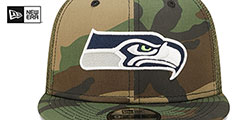 Seahawks ARMY CAMO TRUCKER Hat by New Era - 3rd View