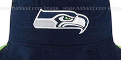 Seahawks BASIC-ACTION Navy Bucket Hat by New Era - 3rd View