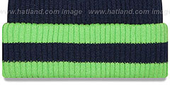 Seahawks CHILLER FILLER BEANIE Navy-Lime by New Era - 3rd View