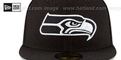 Seahawks NFL TEAM-BASIC Black-White Fitted Hat by New Era - 3rd View