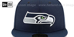 Seahawks NFL TEAM-BASIC Navy Fitted Hat by New Era - 3rd View