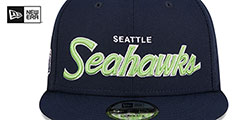 Seahawks SCRIPT-UP SNAPBACK Navy Hat by New Era - 3rd View