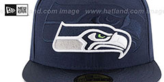 Seahawks STADIUM SHADOW Navy Fitted Hat by New Era - 3rd View