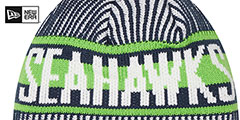 Seahawks STRIPED Knit Beanie Hat by New Era - 3rd View