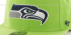 Seahawks SUPER-SHOT STRAPBACK Lime Hat by Twins 47 Brand - 3rd View