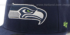 Seahawks SUPER-SHOT STRAPBACK Navy Hat by Twins 47 Brand - 3rd View