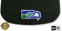 Seahawks THROWBACK NFL SHIELD-BASIC Black-Green Fitted Hat by New Era - 3rd View