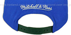 Seahawks TRIANGLE-SCRIPT SNAPBACK Royal-Green Hat by Mitchell and Ness - 3rd View