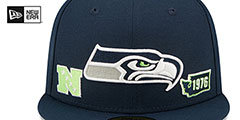 Seahawks TRIPLE THREAT IDENTITY Navy Fitted Hat by New Era - 3rd View