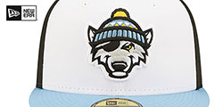 SeaWolves THEME NIGHT White-Black-Sky Fitted Hat by New Era - 3rd View