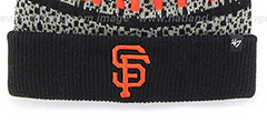 SF Giants BEDROCK Black-Grey Knit Beanie Hat by Twins 47 Brand - 3rd View