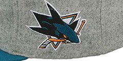 Sharks 2T TAILSWEEPER STRAPBACK Grey-Teal Hat by Mitchell and Ness - 3rd View