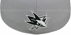 Sharks 2T XL-WORDMARK Grey-Black Fitted Hat by Mitchell and Ness - 3rd View