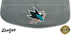 Sharks SHOOTOUT Grey Fitted Hat by Zephyr - 3rd View