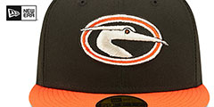 Shorebirds MILB ONFIELD ALT 1 Black-Orange Fitted Hat by New Era - 3rd View