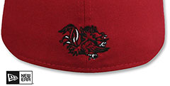 South Carolina NCAA TEAM-SCRIPT Red Fitted Hat by New Era - 3rd View