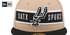 Spurs 2024 NBA DRAFT Camel-Black Fitted Hat by New Era - 3rd View