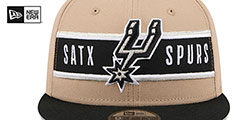 Spurs 2024 NBA DRAFT SNAPBACK Camel-Black Hat by New Era - 3rd View