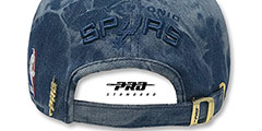 Spurs GOLD METAL BADGE STRAPBACK Denim-Black Hat by Pro Standard - 3rd View