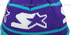 Starter S-STAR CLASSIC BOBBLE Purple-Teal Knit Beanie Hat - 3rd View