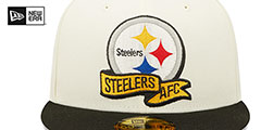 Steelers 2022 NFL SIDELINE Cream-Black Fitted Hat by New Era - 3rd View