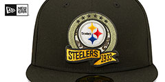 Steelers 2022 SALUTE-TO-SERVICE Black Fitted Hat by New Era - 3rd View