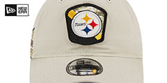 Steelers 2023 SALUTE-TO-SERVICE STRAPBACK Stone Hat by New Era - 3rd View