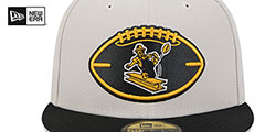 Steelers 2024 HISTORIC SIDELINE Stone-Black Fitted Hat by New Era - 3rd View