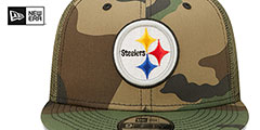 Steelers ARMY CAMO TRUCKER Hat by New Era - 3rd View