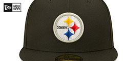 Steelers BANNER SIDE-PATCH Black Fitted Hat by New Era - 3rd View