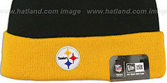 Steelers BUTTON-UP Knit Beanie Hat by New Era - 3rd View